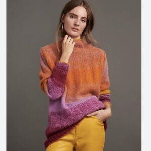 Anthropologie Perri Ombre Knit Tunic Wool Alpaca Blend Sweater Size S